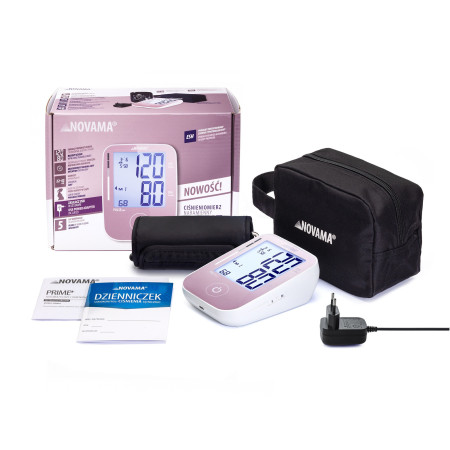 NOVAMA PRIME+ PINK Z ZASILACZEM Ciśnieniomierz naramienny z zasilaczem, dokładność ESH