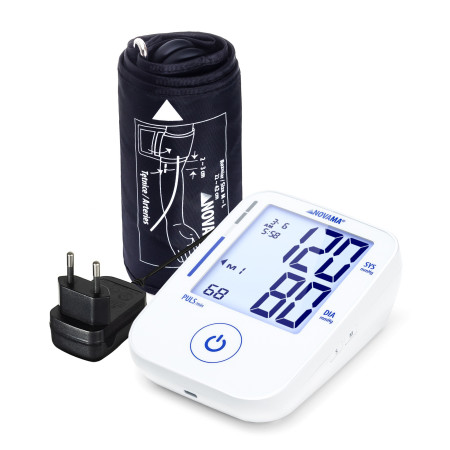 NOVAMA PRIME+ WHITE Z ZASILACZEM Ciśnieniomierz naramienny, pomiar podczas pompowania